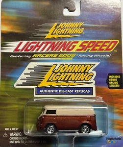 Johnny Lightning Lightning Speed Volkswagen Van Burgundy Tan Die Cast - Picture 1 of 1