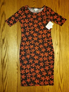 NEW LuLaRoe JULIA Dress XS Red Flowers Floral Design | Form Fit NWT - Picture 1 of 3