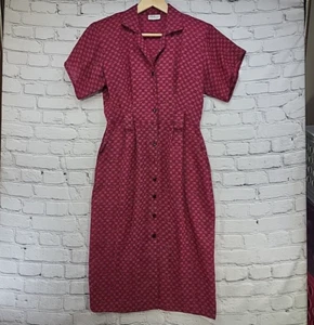 Millicent of California Vintage 60's Secretary Dress Dark Pink Missing Belt  - Picture 1 of 13