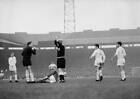 Manchester United's Denis Law lies injured on the ground again- 1968 Old Photo
