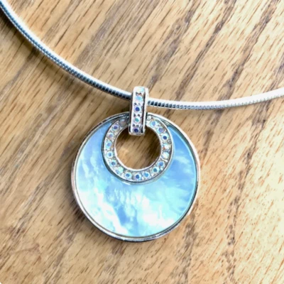 Collar Gargantilla Azul Estrás Colgante Redondo Anne Kleine Collar AK Joyería 15 Foto 1 de 4