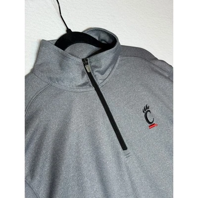Champion Cincinnati Bearcats Men's XL Gray 1/4 Zip Pullover Athletic Shirt - Image 1 of 4