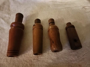 Four Vintage Unknown Wooden Duck/goose/pheasant? Calls - Picture 1 of 16