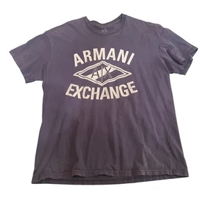T-shirt Armani Exchange uomo XL logo grafico cotone maglietta casual blu - Foto 1 di 5