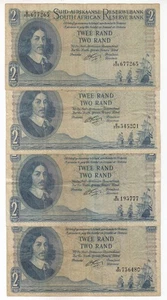 South Africa, 2 Rand, 1961-65, Set of 4, South African Reserve Bank, P105b, XF - Picture 1 of 2