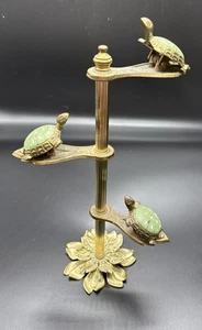 Vintage Allied Brass of S&F Three Turtle Clip Note Letter Holder 11.5” - Picture 1 of 10
