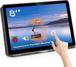8 Inch Mini Touchscreen Monitor Raspberry Pi Screen HDMI USB-C Portable Monit... - Picture 1 of 7