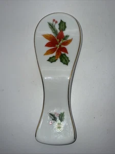 "De colección Royal Norfolk Navidad Poinsettia y Acebo Cuchara Descanso 8.25""Lx3.25""W" - Imagen 1 de 7