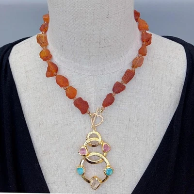 Gargantilla colgante citrino ojo de gato ámbar amarillo natural Foto 1 de 4