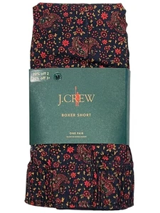 NUEVO CON ETIQUETAS J CREW Ropa Interior Boxer Talla M-L Azul Rojo Floral Paisley #17 - Imagen 1 de 5