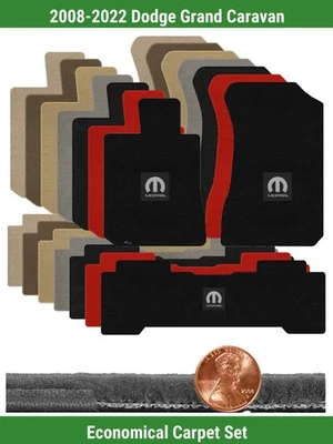 Набор ковриков Velourtex на заказ для '08-22 Dodge Grand Caravan с логотипом (3 штуки) #K81 - Изображение 1 из 4