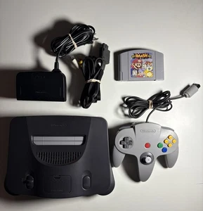 Nintendo N64 Console Bundle, Cords, Controller, & Super Smash Bros Game Tested - Picture 1 of 13