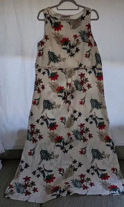 Dress Tu 14 Maxi White & Multicoloured Floral Sleeveless Side Deep Hem Slits - Picture 1 of 7