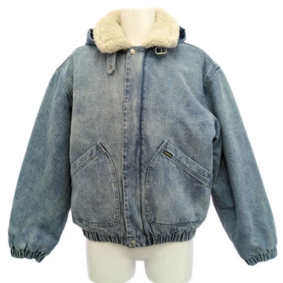 Supreme Faux Shearling Lined Bomber Jacket Boa Denim Size S Blue Gift *Asu9004 - Image 1 of 4