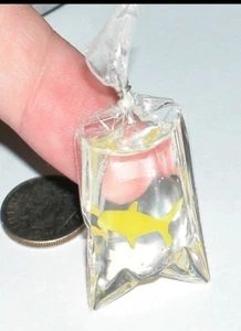 Miniature Dollshouse Accessories Yellow Pet Fish In A Bag 1:12th Scale Miniature - Picture 1 of 5