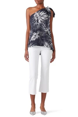 Shoshanna Carmona Leaf Jacqueline Silk Top/One Shoulder Blouse Size XS - Image 1 of 4