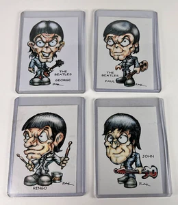The Beatles Trading Cards Art Print By RAK Lot of 4 George Paul Ringo John - Picture 1 of 9