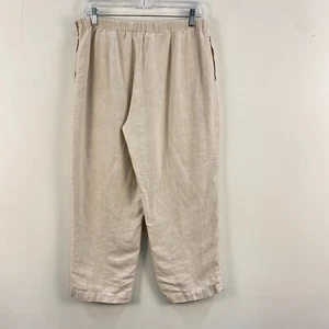 Vivid Womens Medium Pants Beige Wide Leg Elastic Tie Waist Layered White 10302 - Picture 1 of 9