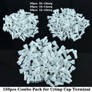 Closed End Crimp Cap Terminal Connector 22-18 16-14 12-10AWG Gauge Wire 150PCS - Picture 1 of 1
