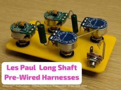 Gibson Usa Les Paul *Long Shaft* Potentiometer Upgrade Prewired Wiring Harness - Image 1 of 4