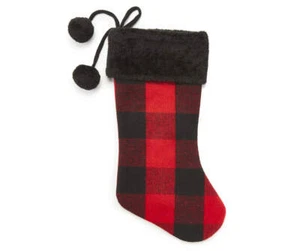 Winter Wonder Lane Red & Black Buffalo Check Christmas Stocking - Picture 1 of 2