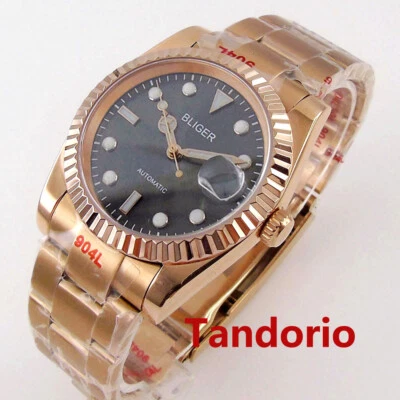 Reloj automático para hombre 36 mm/39 mm cristal de zafiro esfera negra estéril NH35A PT5000 Foto 1 de 2