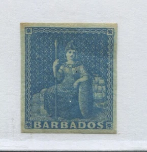 Barbados 1852 (1d) blue mint o.g. hinged - Picture 1 of 1