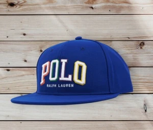  Polo Ralph Lauren Logo Twill hohe Krone Mütze Kappe Einheitsgröße blau Baseball Druckknopflasche - Bild 1 von 4