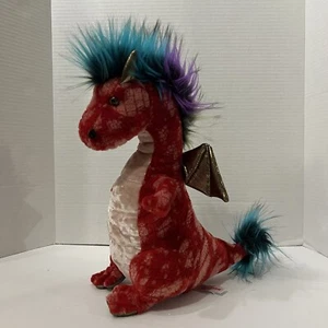 Aurora Stuffed Zephyr Dragon Plush Animal 15" Red Dragon Color Hair - Picture 1 of 6