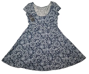 Vestido floral azul 100 % algodón talla pequeña S American Living NUEVO NUEVO CON ETIQUETAS para mujer - Imagen 1 de 6