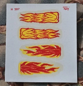 Original Vintage water slide DECAL by MONTE Sheet FLAMES auto hot rod model old - Picture 1 of 4