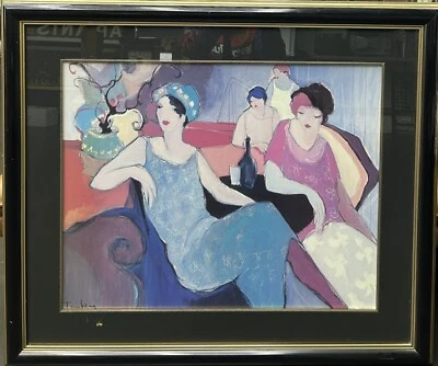Itzchak Tarkay "In The Lounge”Lithograph Large Framed. 40”-34” Heavy! - Image 1 of 4