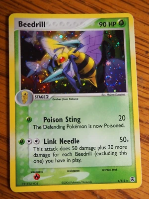 2004 Pokemon Ex Fire Red Leaf Green Beedrill foil card, mint condition - Image 1 of 4