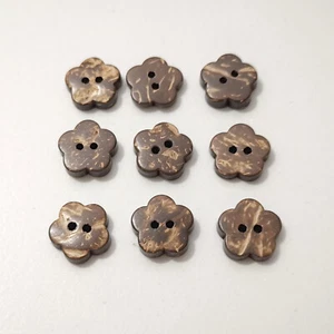 Flower Natural coconut shell buttons, 15mm button  2hole 1.6mm - Picture 1 of 4