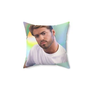 Retro Vibe George Michael Wildlederimitat Kissen Akzent Dekokissen - Bild 1 von 3