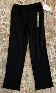 NEW!!! JNY SPORT Black Pull-on Yoga Pants Flared Stretchy Cotton Knit PP NWT - Picture 1 of 7