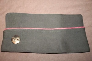 Original WW2 U.S. Army Artillery (Red) Piped Wool Overseas Hat w/Metal Device - Picture 1 of 8