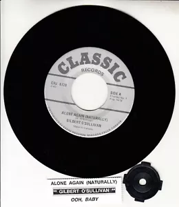 GILBERT O'SULLIVAN Alone Again (Naturally) 7" 45 record NEW + juke box strip - Picture 1 of 3