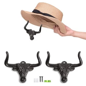 Sombrero de Vaquero Estante para Pared Longhorn Sombrero Ganchos Sombrero de Vaquero Soporte para Pared - Imagen 1 de 8