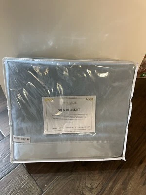 Manta de seda azul King Melange Home Plaza Collection nueva en paquete Foto 1 de 4