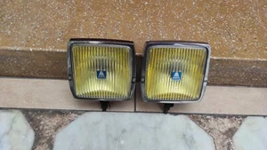 Hella 149 Lens Yellow Fog Light Bumper 70s Halogen Driving Lamps Chrome Vintage - Picture 1 of 14