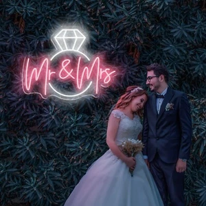Custom Neon Signs Mr & Mrs Wedding Neon Signs Party Decor Sign Party Wall Gifts - Imagen 1 de 24