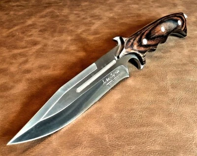 Hibben Tactical Combat Fighter Knife II 5 7/8" 7Cr17 w/Leather Sheath GH5072 - Image 1 of 4