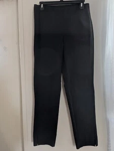 J. JILL Ponte Slim Leg Pants Elastic Waist Pull On Seamed Stretch Black Size S - Picture 1 of 7