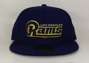 Los Angeles RAMS BLUE Cap New Era 59Fifty Hat Mens MLB - Picture 1 of 3