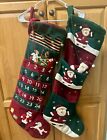 Lot of 2 Large 2.5 Foot Tall ITR Santa Christmas Stockings Advent Countdown