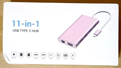 USB-C Hub 11 IN 1 Adapter 4K HDMI USB 3.0 LAN RJ45 Ethernet Micro SD Kartenleser - Bild 1 von 4