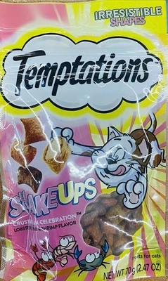 😺 Temptations LOBSTER CRAB SHRIMP ShakeUps Crunchy Soft Cat Treats FAST SHIP - Image 1 of 2