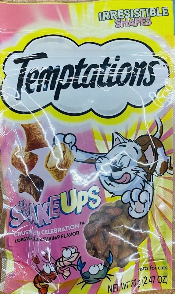 😺 Temptations LOBSTER CRAB SHRIMP ShakeUps Crunchy Soft Cat Treats FAST SHIP - Image 1 of 2