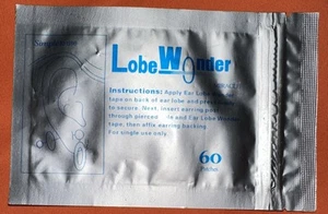 Lobe Wonder Invisible Ear Support Tape Patches Stretched Torn Lobes 60 Patches - Picture 1 of 2
